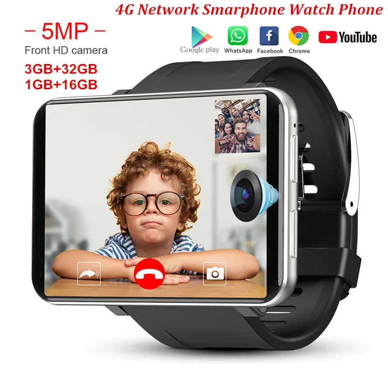 DM100 4G 2.86 Palčni Zaslon Smart Watch Android 7.1 OS Telefon 3 GB 32 GB 5MP Kamero 480*640 Zaslon Ips 2700mah Baterije Smartwatch