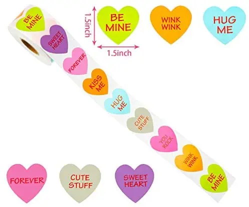Srca v Obliki Nalepke Roll Valentine Darilni Embalaži prelepk 500pcs 1.5 inch Self Lepilo za svate Dekor Nalepke