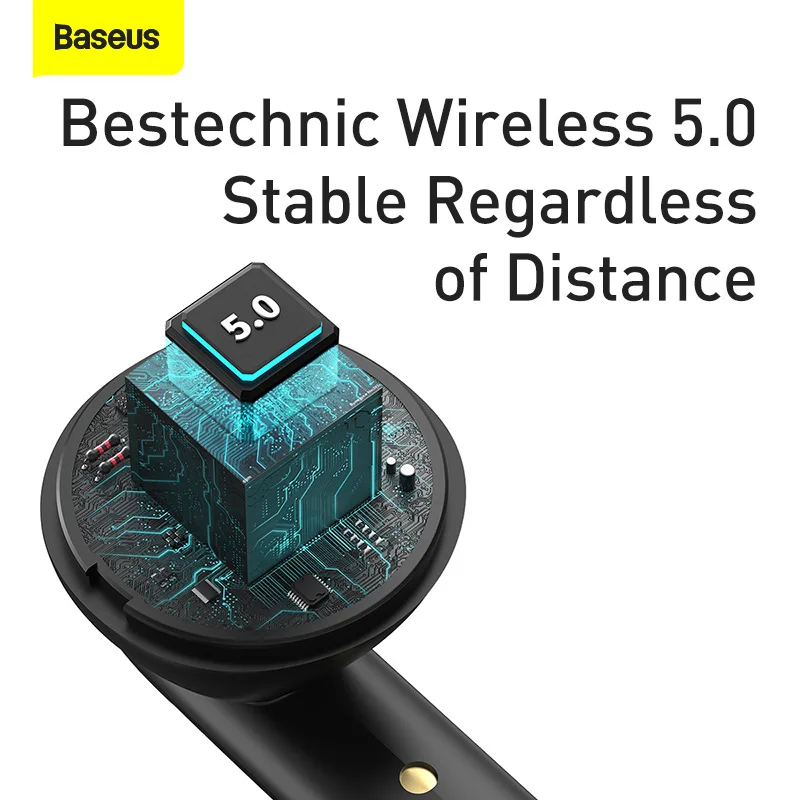 Baseus W05 TWS Bluetooth Slušalke Dotik za Nadzor Slušalke HD Stereo Brezžična Čepkov Podporo Qi Polnilnike
