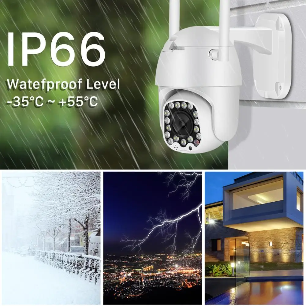 Samodejno Sledenje 2MP Oblak 1080P Prostem PTZ IP Kamero Home Security Wifi Kamera 4X Digitalni Zoom Speed Dome Kamere s Sireno Svetlobe