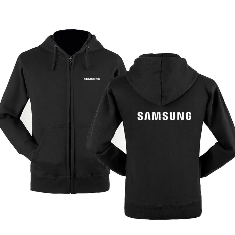 Jeseni, pozimi logotip Samsung zadrgo sweatshirts Natisnjeni Moških fleecel Hooded jakna s Kapuco Zadrgo Kapuco