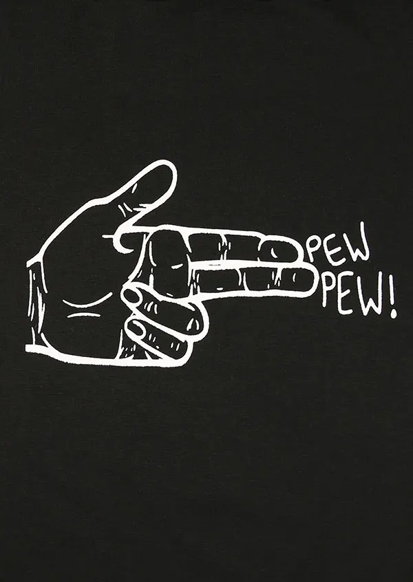 Pew Pew strani banda smešno grafični t-shirt 90. letih ženske moda vrhovi poletje bombaž grunge estetske unisex art ulica tees goth majica