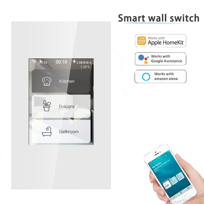 2020 Najnovejše 4 modeli v enem LCD WIFI Smart NAS stensko Stikalo delo z aplikacijo homekit ,alexa,googlova domača stran smart stikalo za pametni dom