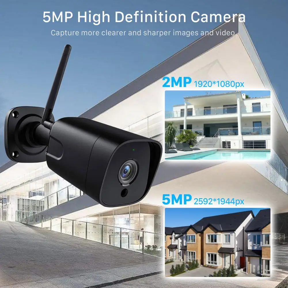 BESDER 5MP 2MP 2-wayAudio Bullet IP Kamera SONY Senzor Nepremočljiva Varnosti WiFi Kamere, Zaznavanje Gibanja Onvif CCTV Nadzor