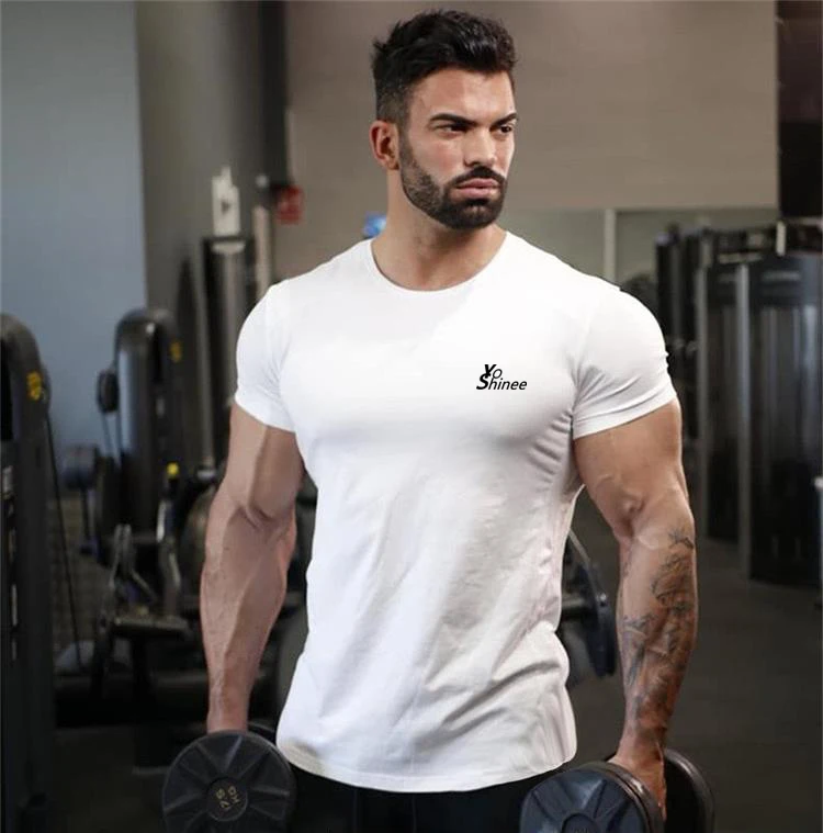Moške Poletne Tshirts Bodybuilding Vrhovi Fitnes Vadbo Priložnostne Ulične Kažejo Mišice Shirt Mens Oblačila