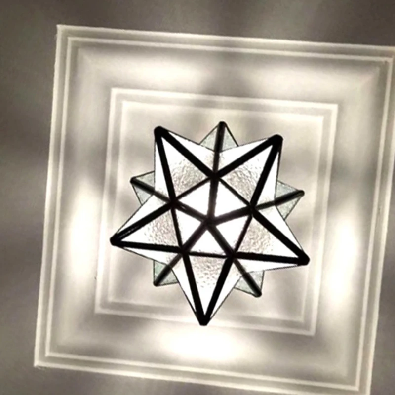 Hexahedrons Star Letnik Stropne Svetilke Koridor Lestence Geometrijske Balkon Razsvetljavo Hodnik Vhodi, Stekleni Lesk