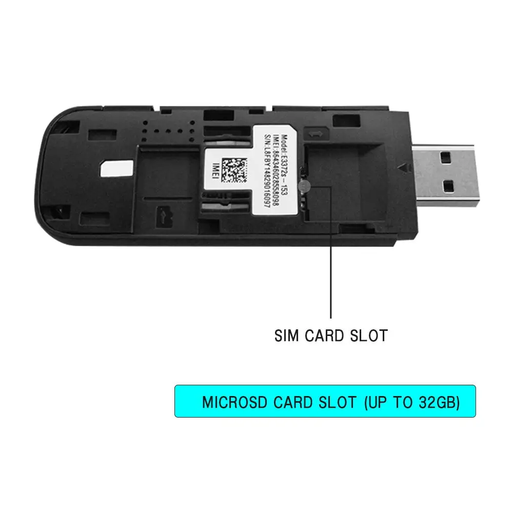 Modem huawei e3372 e3372s-153 4G LTE USB Dongle USB Ključek Datacard Mobilne Širokopasovne povezave USB Modemov 4G LTE Modem Modem