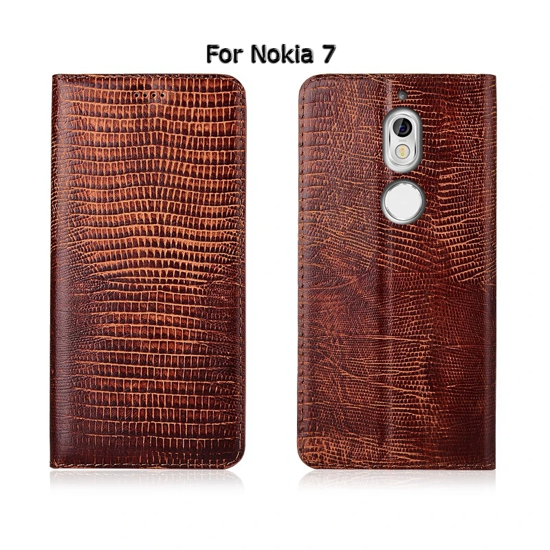 Primeru Telefon Za Nokia 5 6 7 8 Plus 2018 Sirocco Kuščar Zrn Flip Primeru Magnetno Stojalo Genuien Usnje Telefon Kritje
