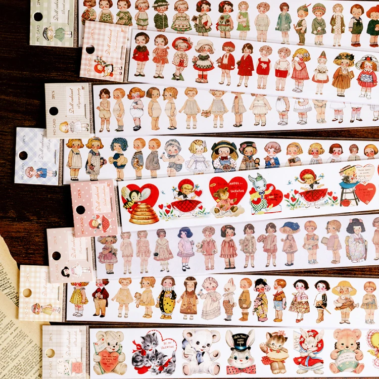 16pcs/VELIKO lutka zbirka omara serije Ustvarjalno dekoracijo DIY PET ločenih nakladanje trak nalepke