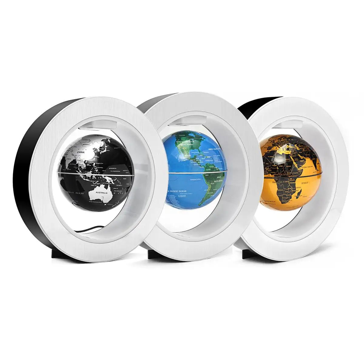 4 Palčni Magnetnega Lebdenja Plavajoče Svetu LED Luči Self-Obračanje Zemljevidu Sveta Darilo Doma Dekoracijo