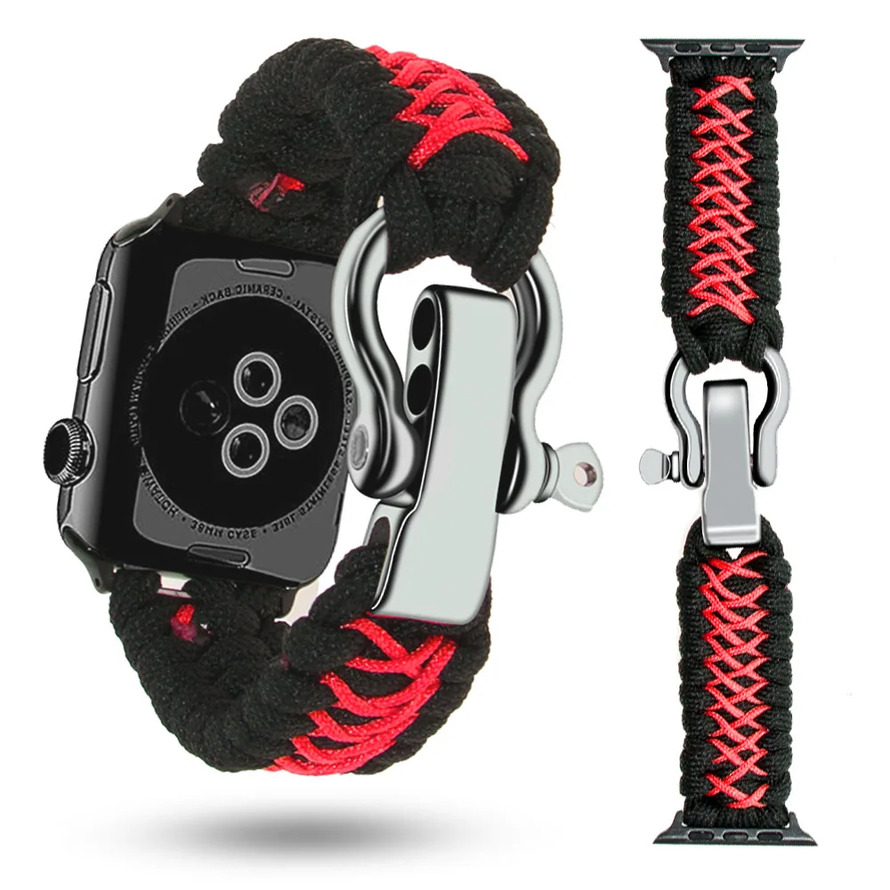 Šport na prostem pletene Vrvi Trak za Apple Watch Band 6 44 mm 40 mm 38/42mm Najlon Preživetje Zapestnica Pasu za iWatch Serije SE 5 4 3