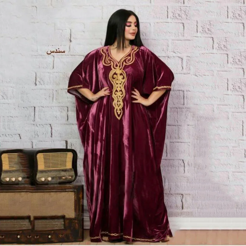 SoDigne Muslimanskih Alžirija Večerne Obleke Zlato Appliques Dolge Rokave Žamet Arabski Tam Kaftan Dubaj Prom Stranka Obleko Obleke