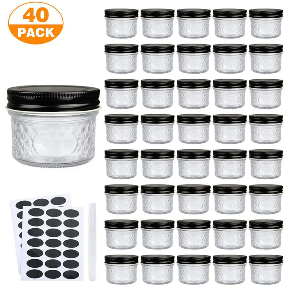40pack/set 120ml Mini Mason Jar 4 oz Zaprti Stekleni Jelly Konzerviranje Pack Kuhinja Hrane Solata Stekla Shranjevanje Mason Jar