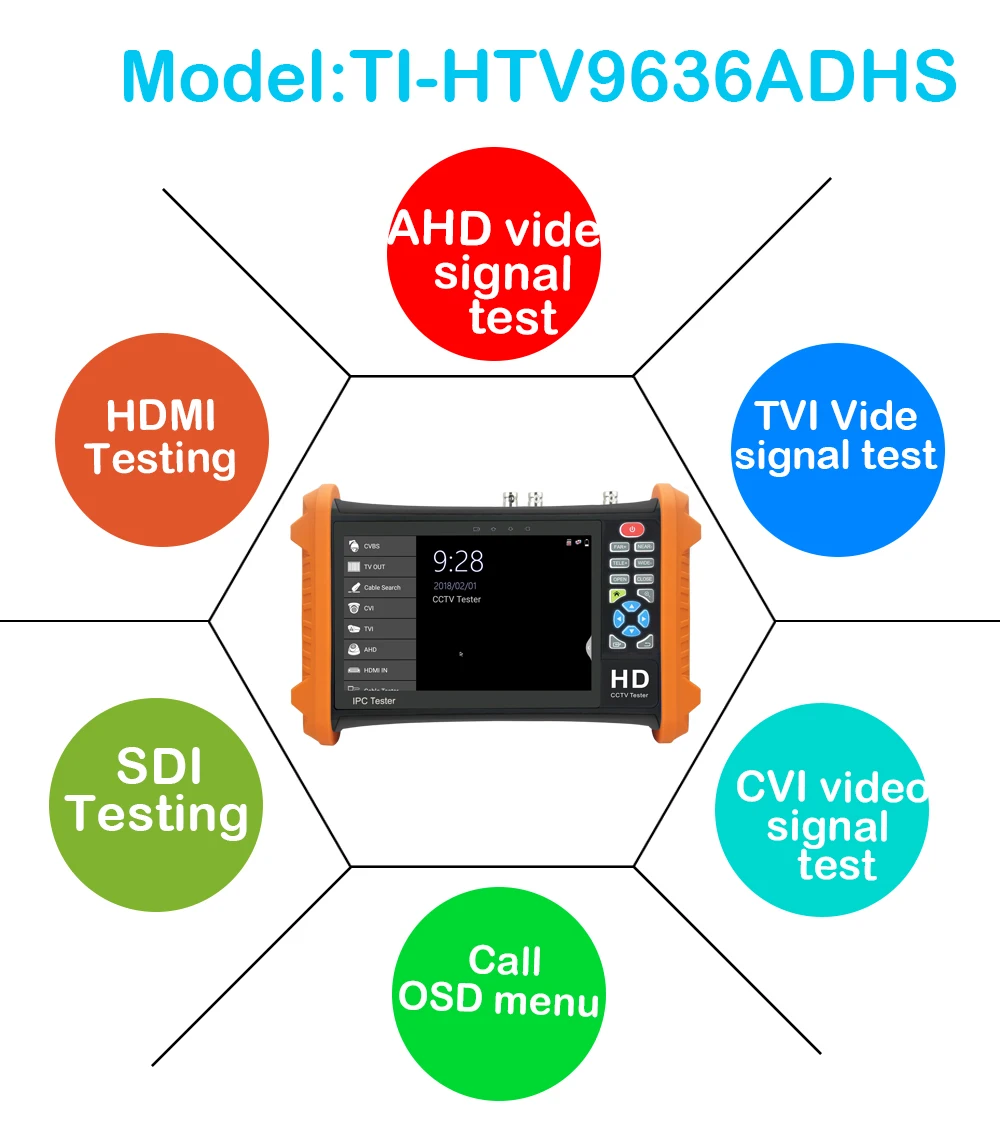 Pegatah 4k Zaslon cctv tester monitor za Video nadzor, tester cctv ahd monitor utp tester Analogni tester hdmi tester Monitorji
