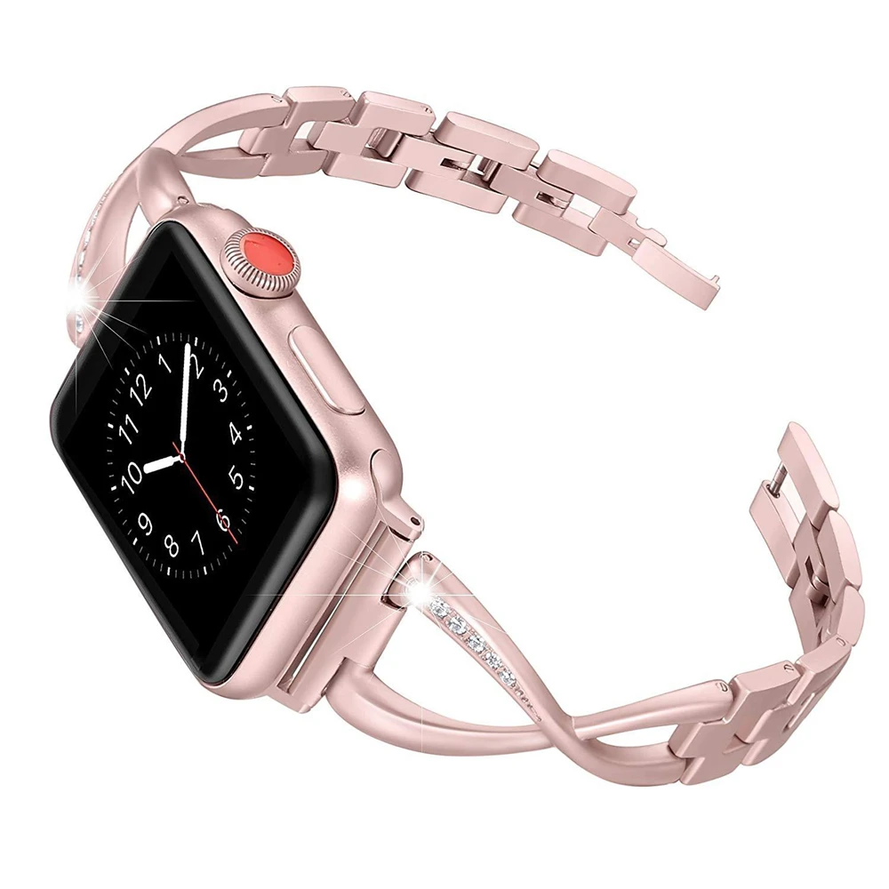 Konaforen Ženske Zapestnica za apple gledati Serije 6 5 4 band 44 mm 40 mm iwatch 3 2 band 42mm 38 mm nerjaveče jeklo, kovinski watchband