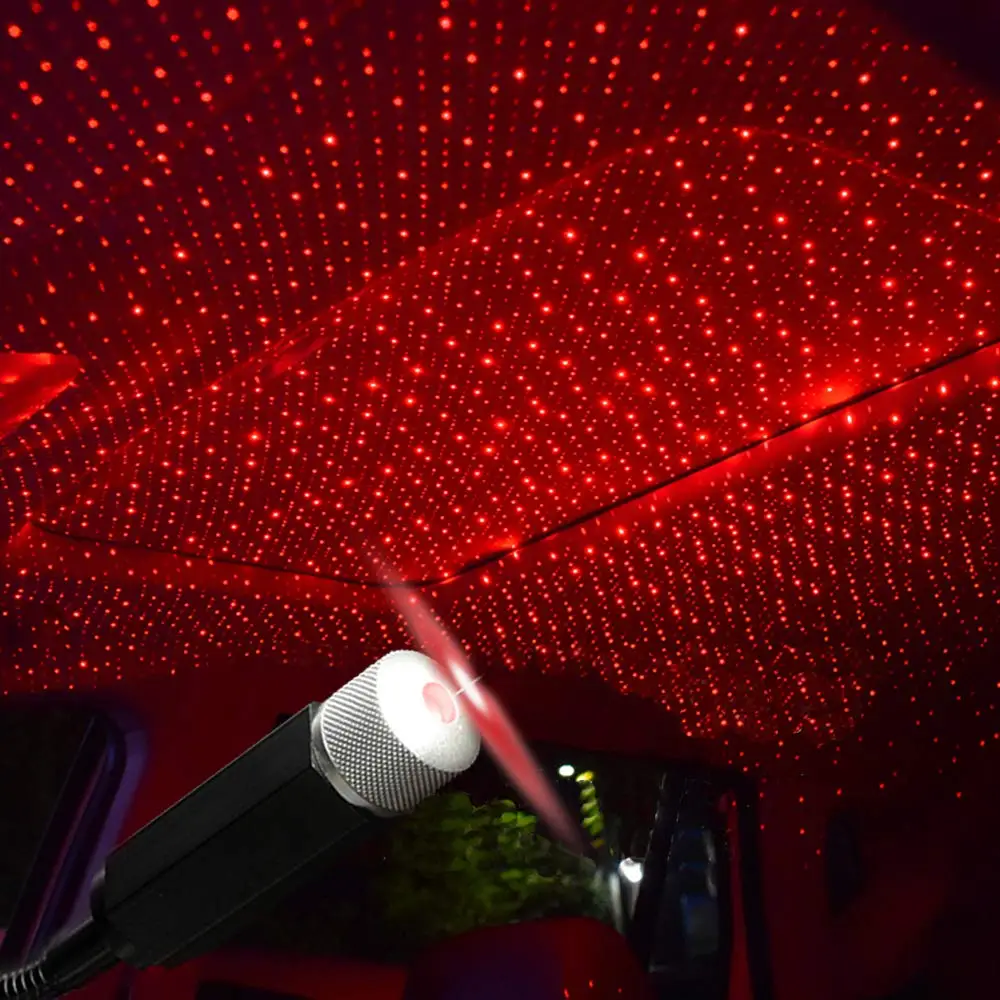 USB LED Avto Streho Star Projektor Noč Luč Nastavljiva Vzdušje Galaxy Stranka Lučka Dekorativne Svetilke Več Svetlobnih Učinkov