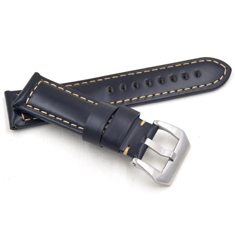 22 24 mm Modni Usnjeni Pašček za Zapestje vintage Watch Band za Redno Gledam Trak Zamenjava Watchband Opremo Črna/Rjava Wavor