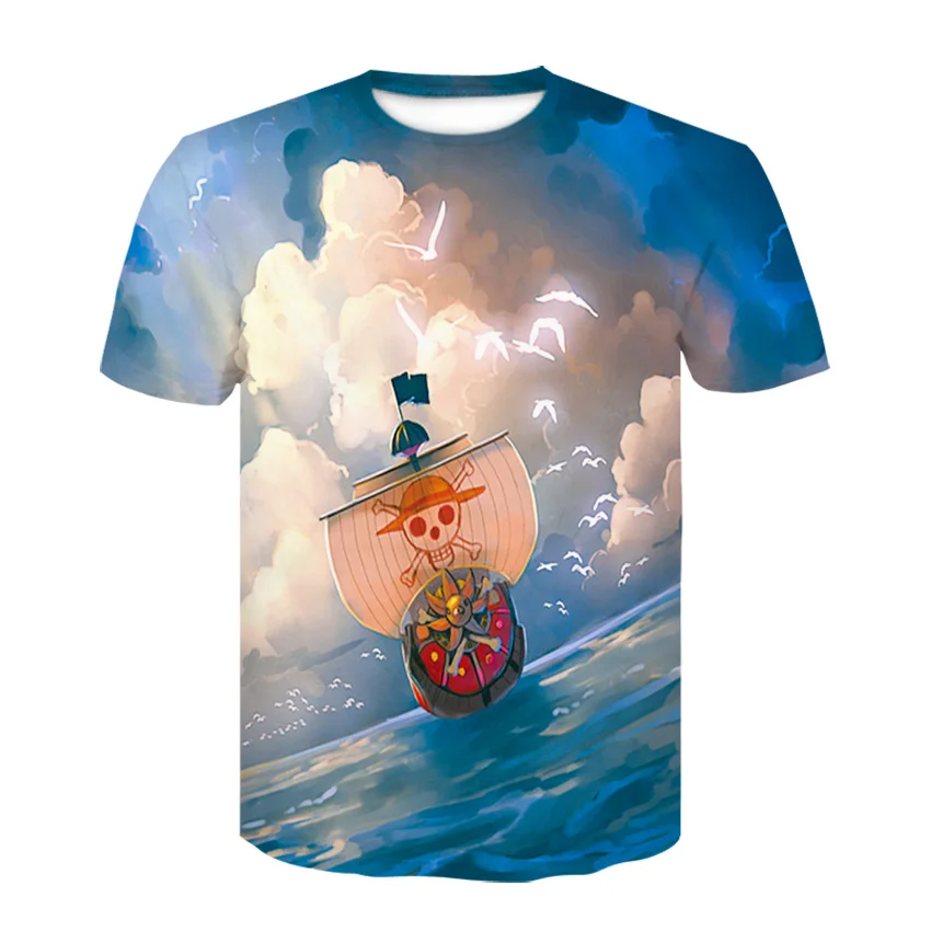 Poletje dihanje okrogle ovratnik, kratkimi rokavi T-shirt creative 3D pokrajino natisniti moda za moške priložnostne T-shirt