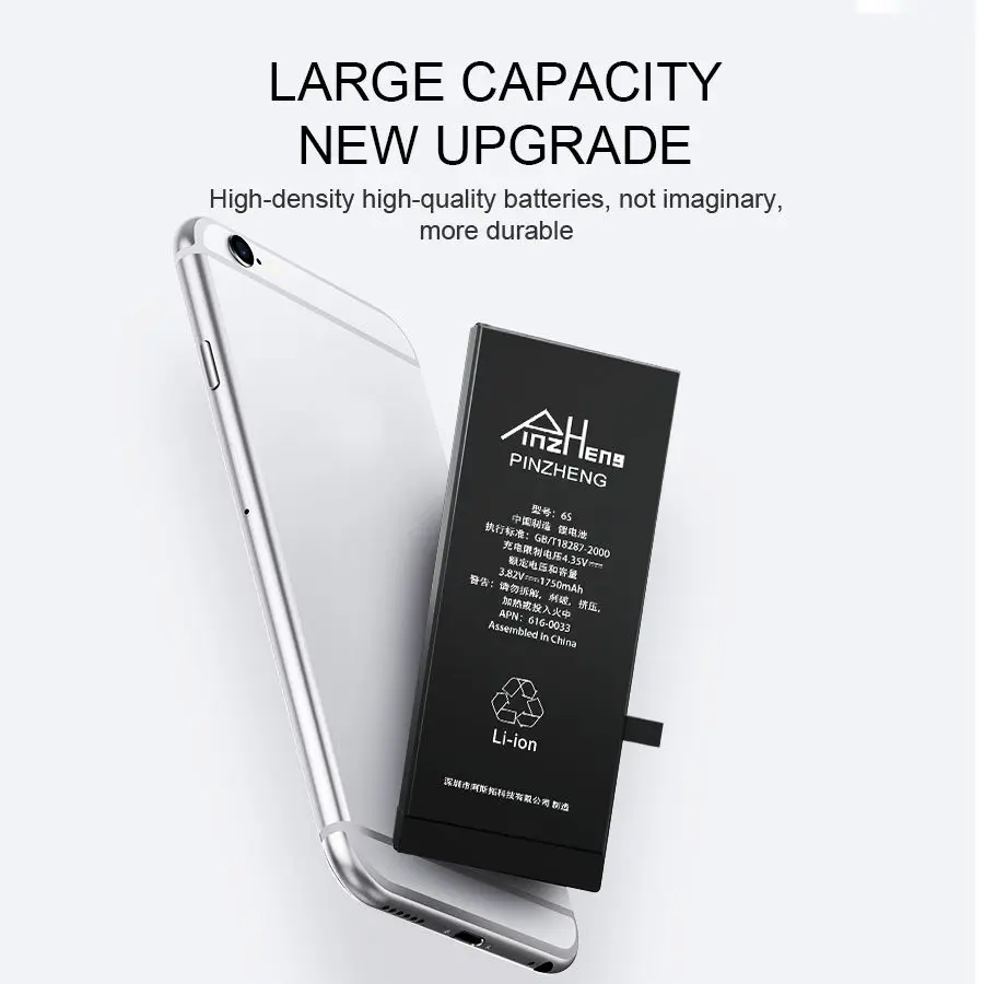 2020 PINZHENG Pravi Zmogljivost Baterije Za iPhone 5 6 6S Plus 7 8 Plus Zamenjava Bateria Za iPhone 5 6 6S 7 Plus 8 Baterij