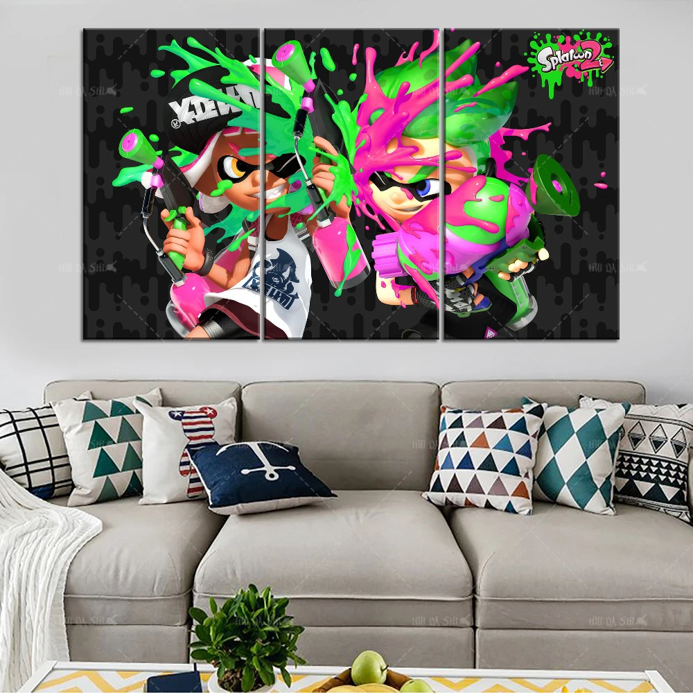 Doma Dekor HD Wall Art Platno Barvanje, Tiskanje Tip 5 Ploščo Slog Igre Plakat Otroci Soba Stenske Dekorativne Edinstveno Darilo Splatoon