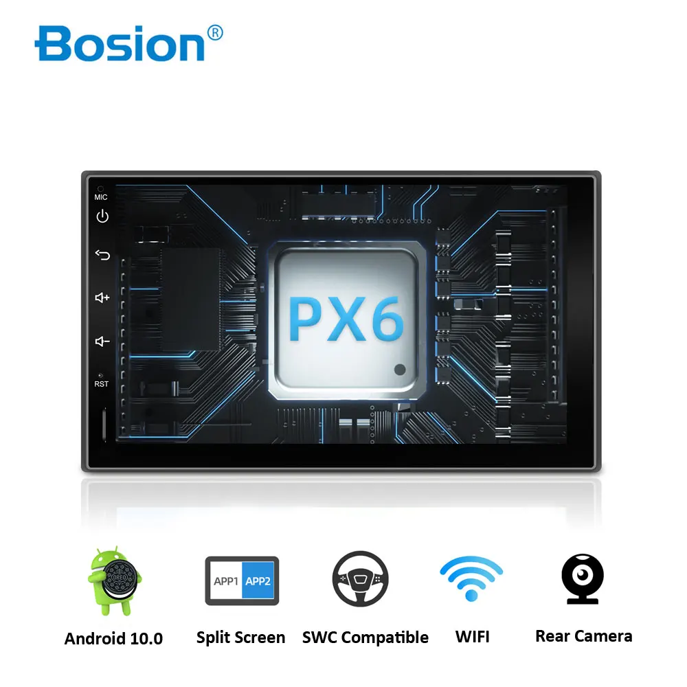 Bosion android 10.0 avtoradio dvd, bluetooth, wifi, GPS Navigacija Stereo zvokom v video Univerzalni Avto Multimedijski Predvajalnik Avdio PX6 4 GB, 64 GB