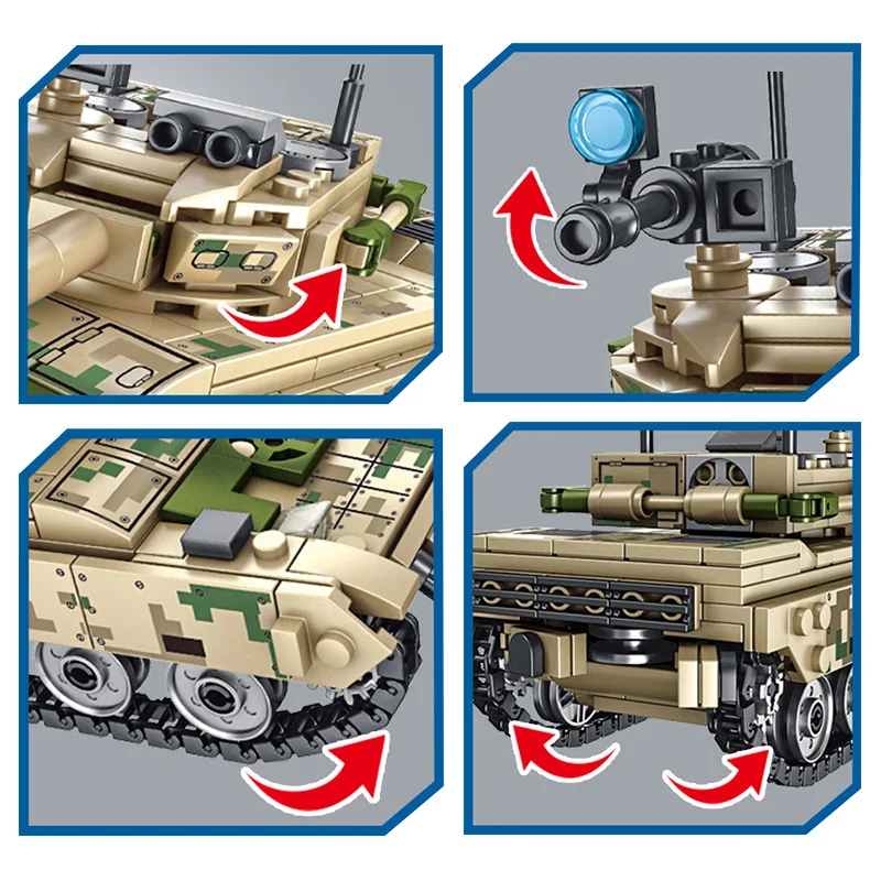SEMBO 432pcs Vojaške Kapitala Glavni Tank Model Gradnike Modela določa Tehnika WW2 nemška Vojska Orožje Opeke Otrok Boy Toy