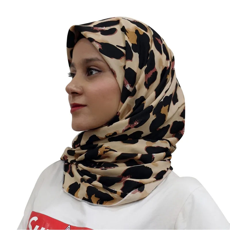 Muslimanska oblačila hidžab Leopard Pika Poliester Šal Šal Tiskanje Visoke Kakovosti Jeseni, Pozimi Islamske Osnove Dolgo Ruto