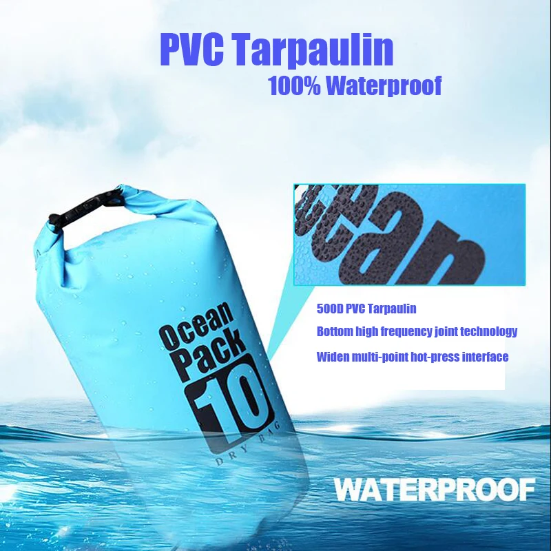PVC 5L 10 L 20 L na Prostem Potapljanje Stiskanje Shranjevanje Nepremočljiva Torba Suho Vrečko Za Moški Ženske Plavanje, Rafting Kajak