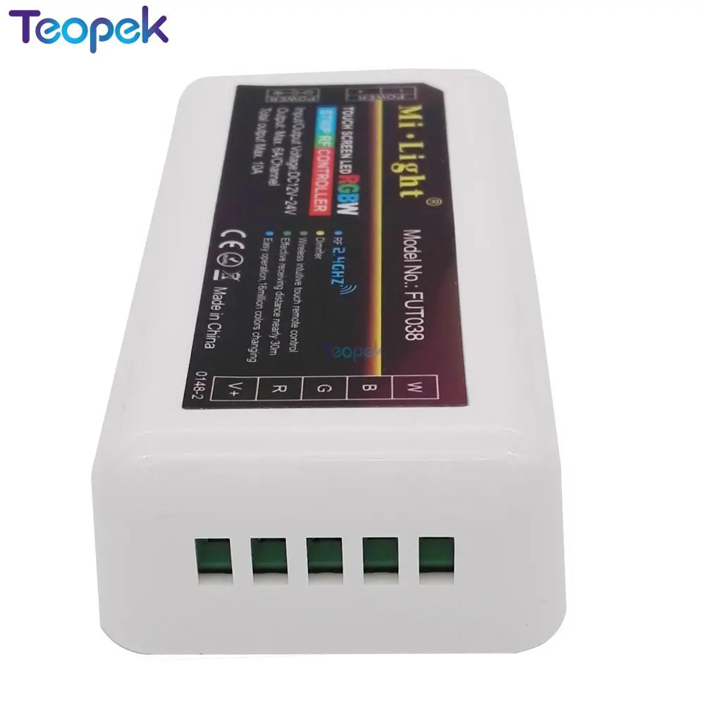 MiBoxer RGBW LED Krmilnik 12v 10a FUT038 + FUT096 2.4 G Brezžični 4-Območje RF Touch Remote + WL-Box1 Wifi Za RGBWW RGBW Led Trakovi