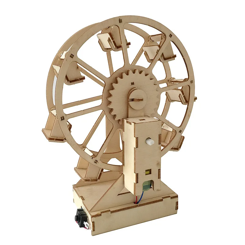 Najnovejši Ustvarjalne Električni Ferris Wheel DIY Znanost Steblo Igrače Nastavite Lesene Puzzle Obrti Tehnologije Izobraževalne Igrače za Otroke