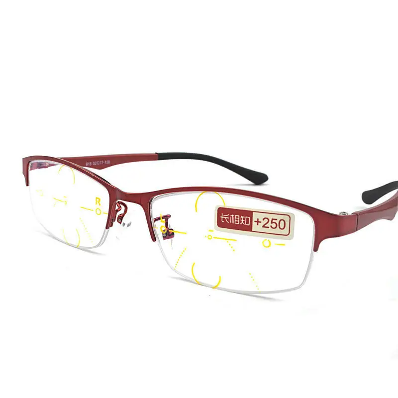 New metal razdalja dual-uporabo očal za branje očala smart zoom obravnavi očala moški postopno multi-focus stare cvet očala NX