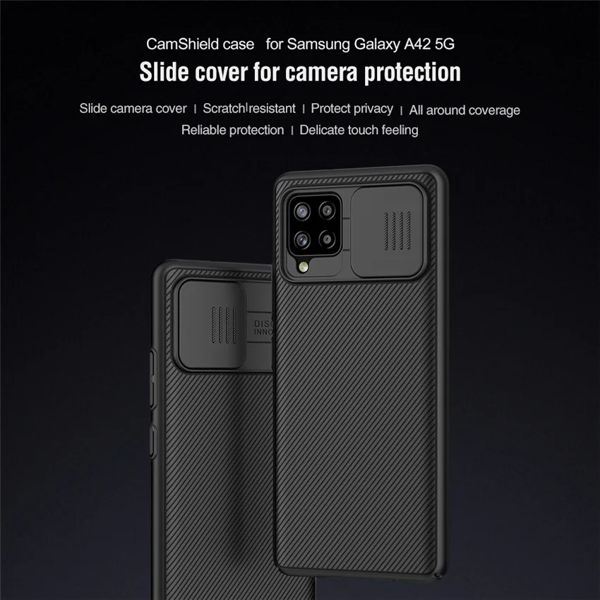 Za Samsung Galaxy A42 5G Primeru NILLKIN Stran Fotoaparata Zaščite Ohišje Za Samsung Galaxy A42 5G Anti-skid Camshield Primere,