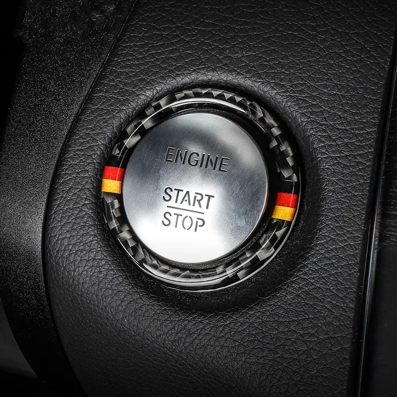 Zagon motorja Stop Ključ za Vžig Krog Okrasni Pokrov Prevleko iz Ogljikovih Vlaken Za Mercedes Benz C E Razred W205 W213 GLC