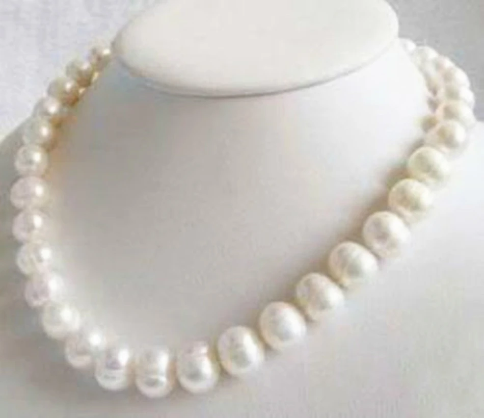 Brezplačna dostava visoko kakovostni mati darila 10-11 naravno bela sladkovodnih kultiviranih biserna ogrlica, poroke stranka nakit 18 inch BV456