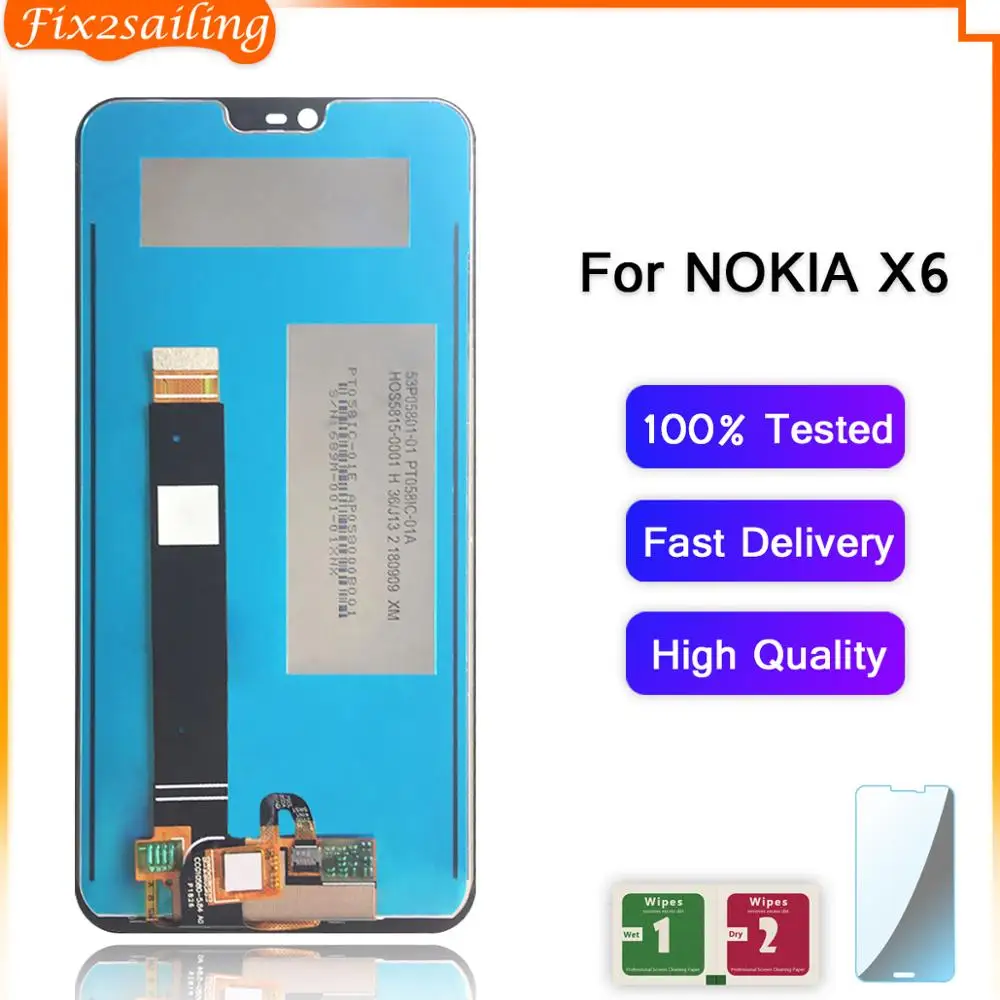 Za Nokia X6 2018 LCD-Zaslon, Zaslon na Dotik, Računalnike Zbora Za Nokia 6.1 Plus LCD Zaslon Nadomestni Deli