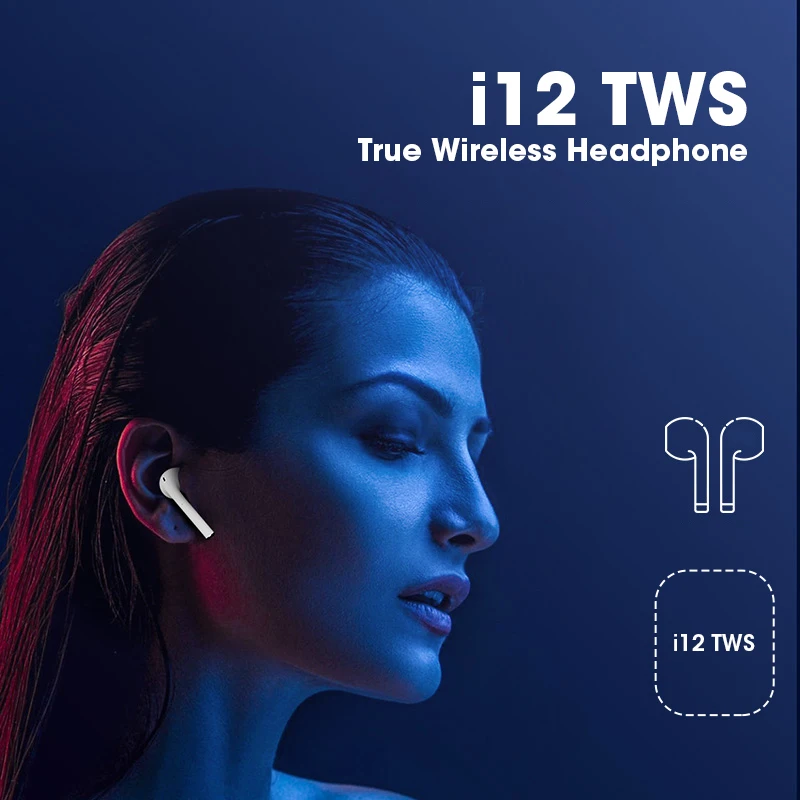 I12 TWS Bluetooth Čepkov Brezžične Slušalke, Prostoročno, Slušalke z Mikrofoni PK i7s i9s Pro 3 Pro 4 Slušalke Auriculares