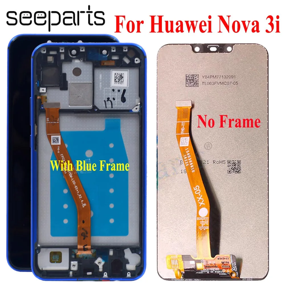 Preizkušen Za Huawei Nova 3i Zaslon LCD Z, Zaslon na Dotik, Računalnike Skupščine Zamenjava INO-LX2 Prikaz Nova 3i LCD