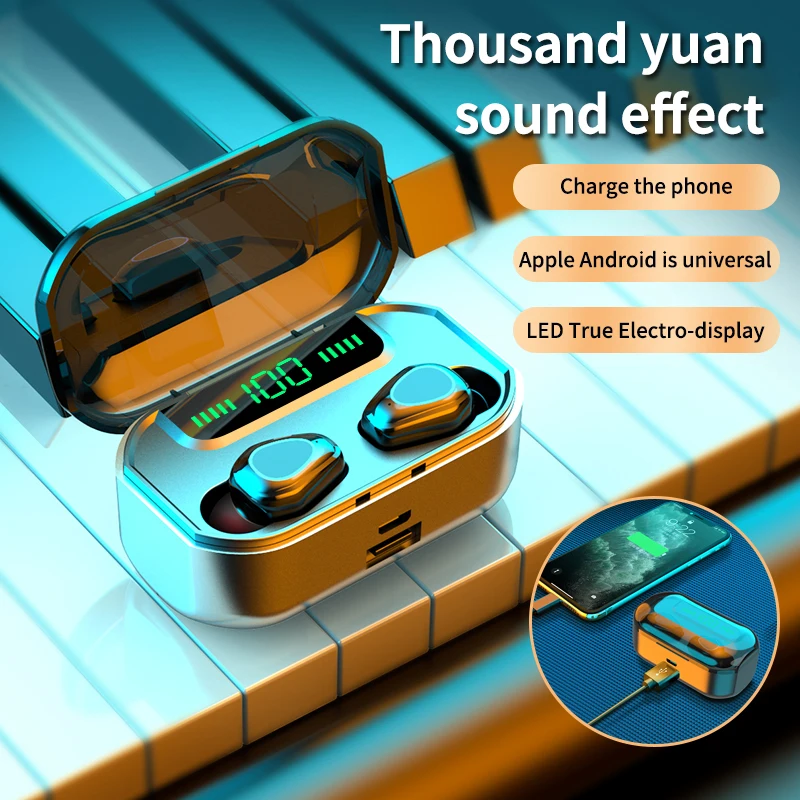 TWS G20pro Bluetooth 5.0 Slušalke 2000mAh Polnjenje Box Brezžično Slušalko Z LED Zaslon V Uho Šport Stereo Bluetooth Slušalke
