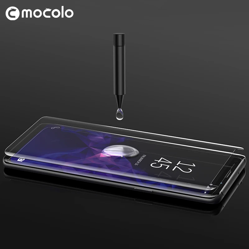 Mocolo 3D Ukrivljen Polno Kritje UV Tekoče Steklo za Samsung Galaxy S8 Kaljeno Steklo Film za S9 PLUS Polno Lepilo Screen Protector S10