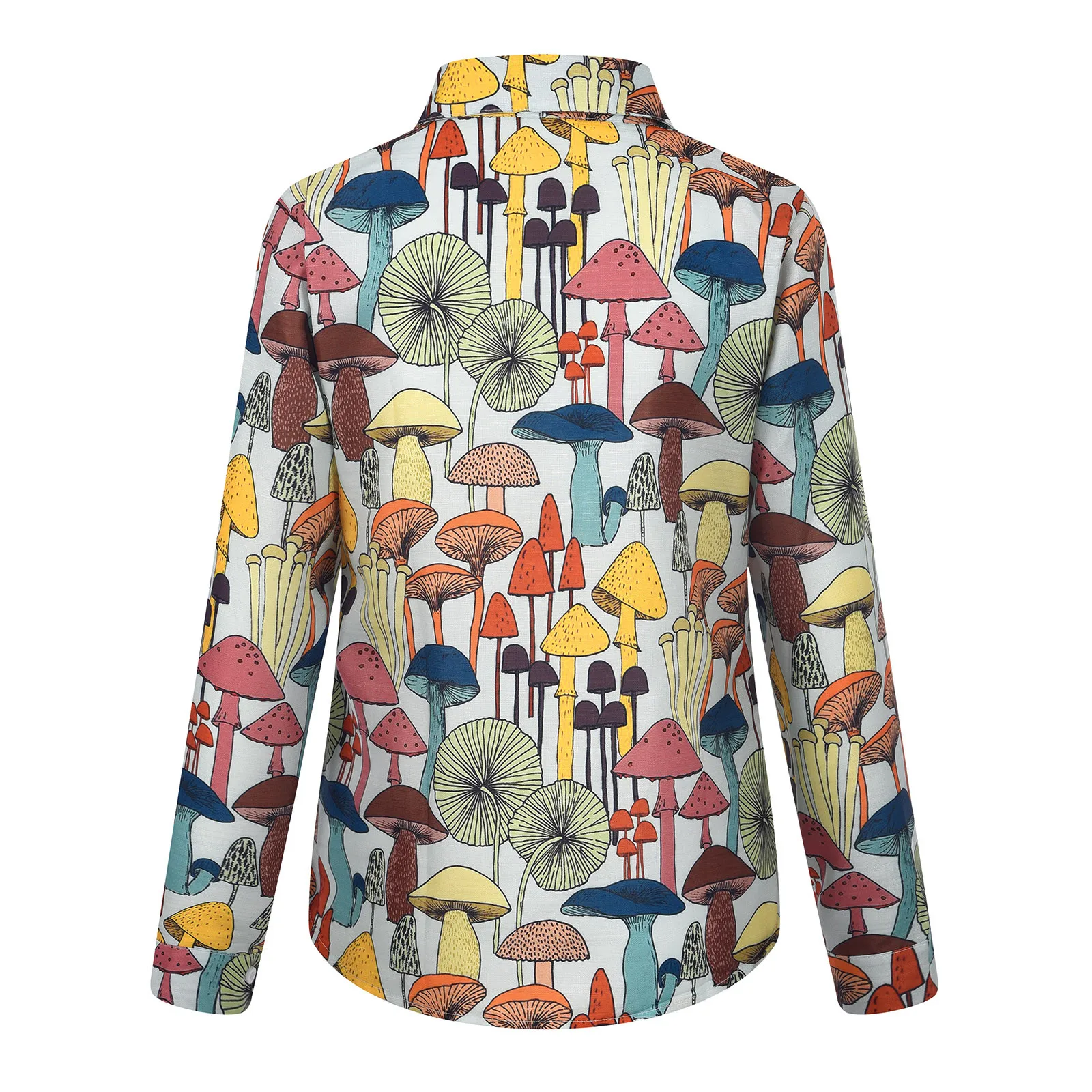 Ženske Bluze 2020 Jeseni Nov Modni Gob Tiskanja Plus Velikost Zavoj navzdol Ovratnik Bluzo Majica Priložnostne Vrhovi Elegantno Delu Majice