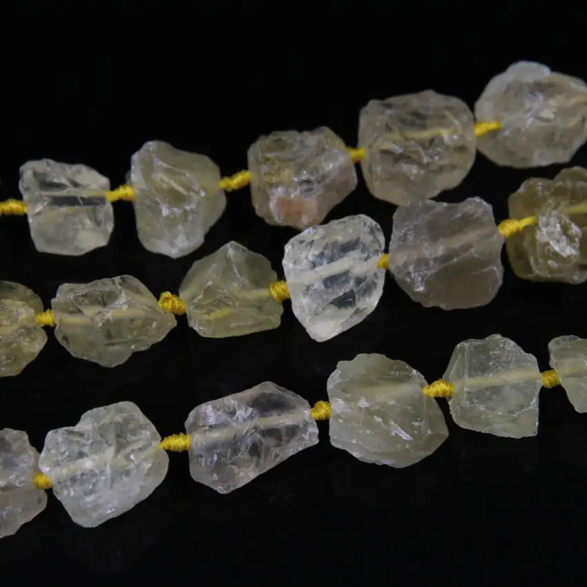 Približno 16pcs/sklop Naravnih Rumena Kristalno zrno kroglice nakit,surovega rock limone quartz obesek kroglice