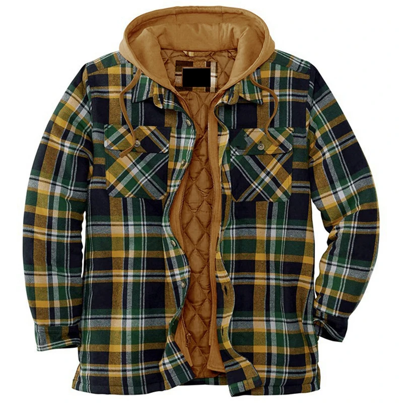Hooded Kariran jakna moški modni High street plima hladen zimski Moški jakne, blagovne znamke Windproof debel toplo moški plašč