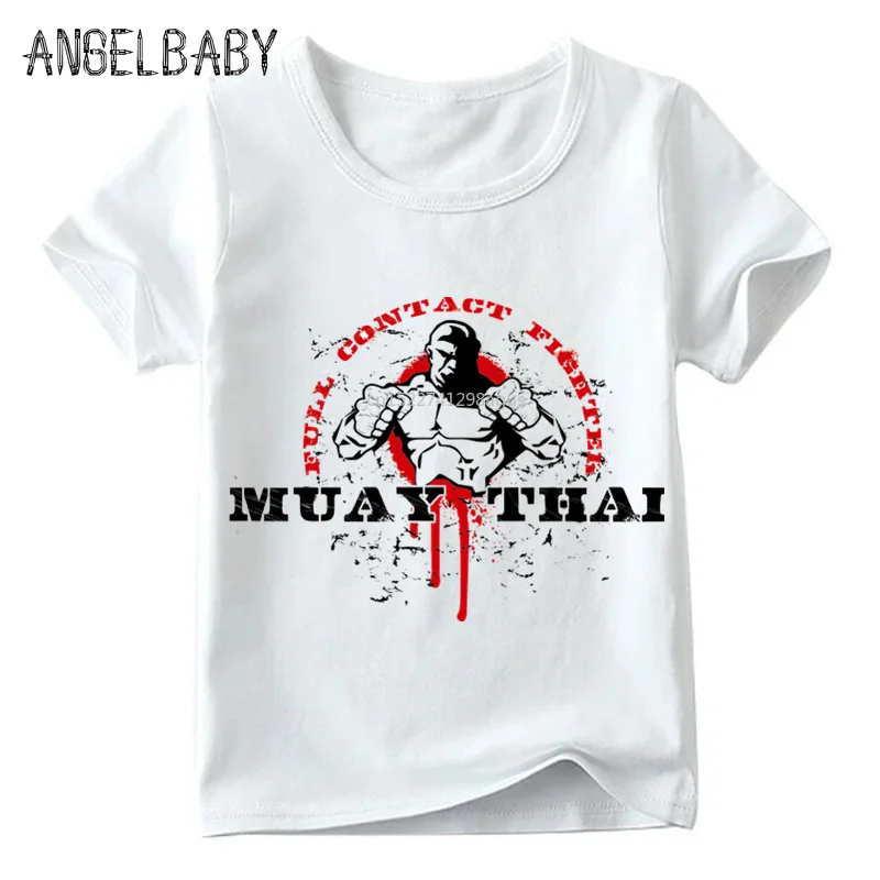 Otroci Ultimate Fighting Muay Thai Hardcore Boj Print majica s kratkimi rokavi Otroci Poletje Vrhovi Fantje in Dekleta Mehko Belo majico,HKP552