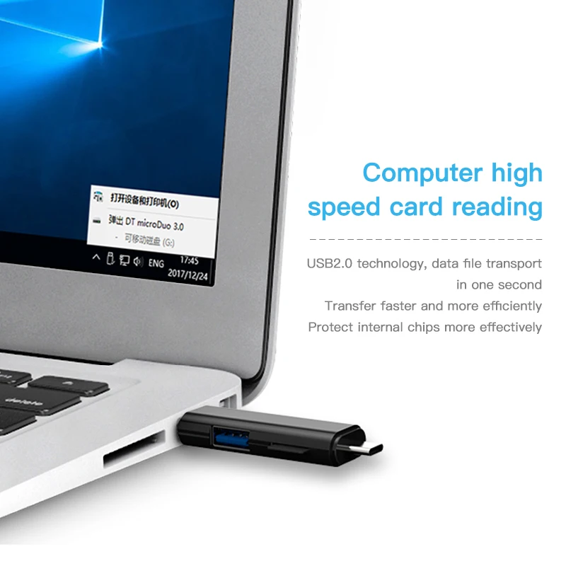 KUULAA Vse V En Tip C USB, Micro USB Adapter SD/ Micro SD/ TF Card Reader OTG Andriod PC Zunanje Multi Pomnilniških Kartic