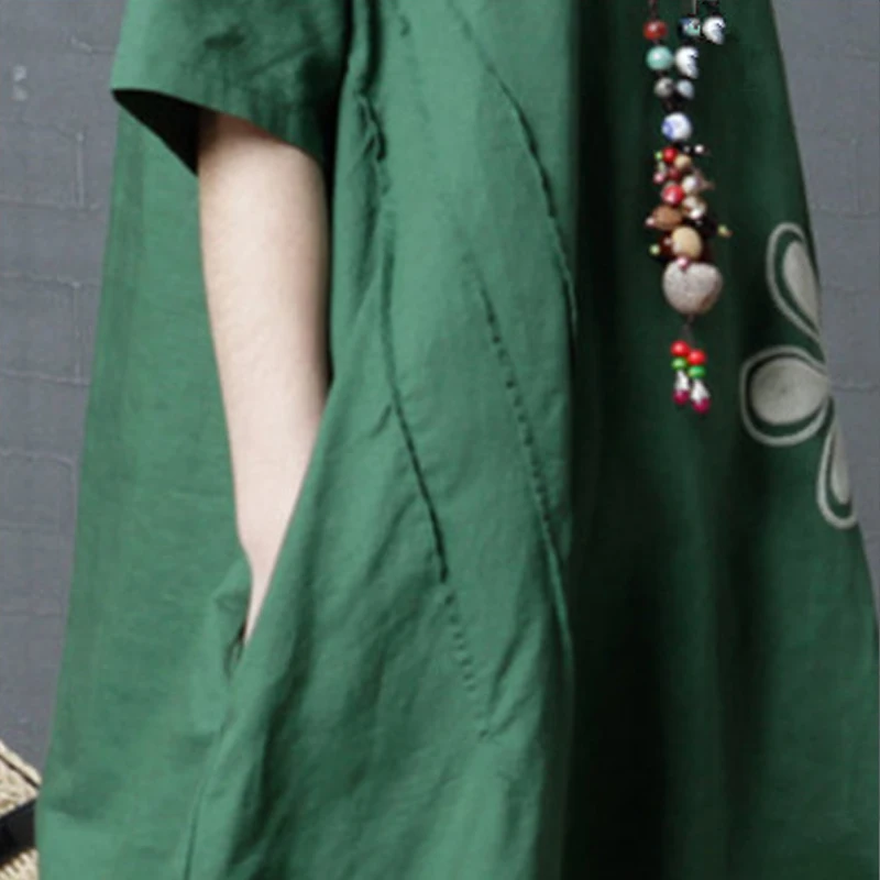 Johnature Ženske Priložnostne Obleko 2020 Poletje Novo O-Vratu Kratek Rokav Japonska Slog Tiskanja Cvetlični Ženske Obleke Obleke