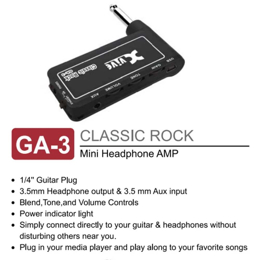 1pc Kitara Vtič Mini Prenosni Napolnite Elec Slušalke Amp Ojačevalec za Akustične/ Rock/ Metal/ Zamudo