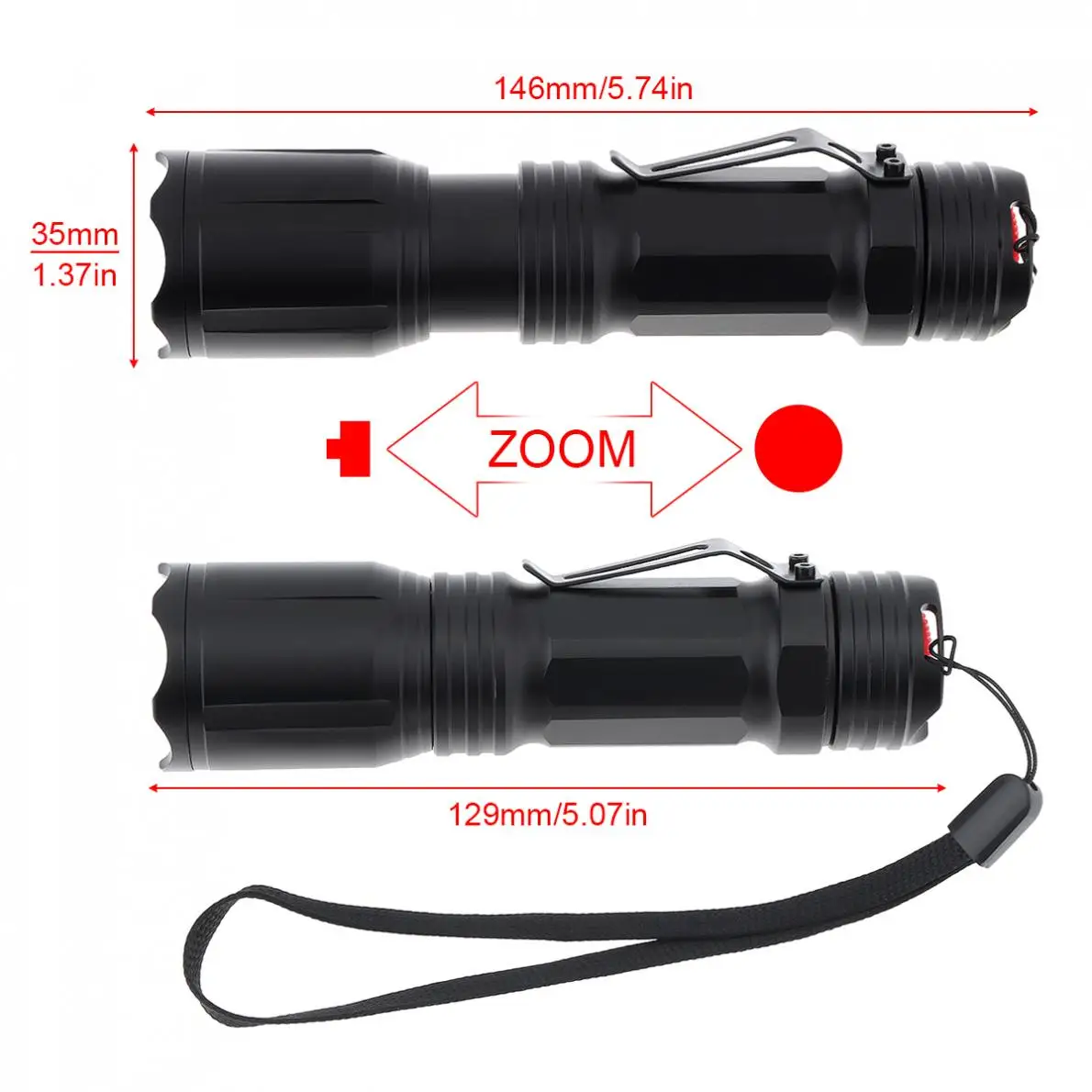 X004 4 Barve LED Svetilka Nepremočljiva Zoomable za Kampiranje / Pohodništvo / Lov / Ribolov / Backpacking