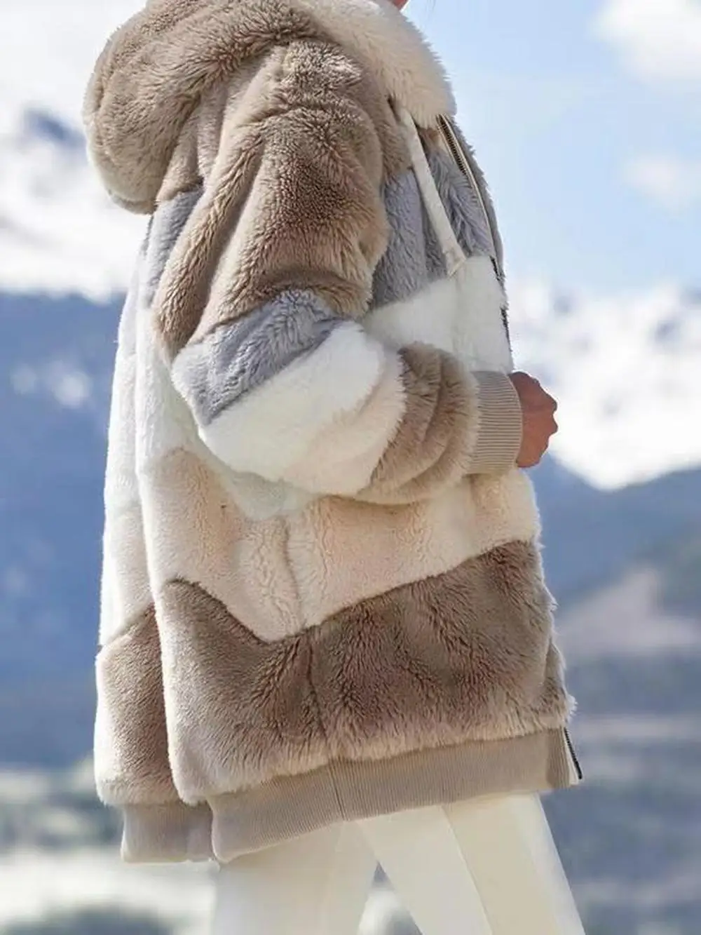 2020 Zimski ženski Plašč Moda Priložnostne Šivanje Kariran Ženske Obleke Hooded Zadrgo Dame Plašč Jagnje Las ženske jakna