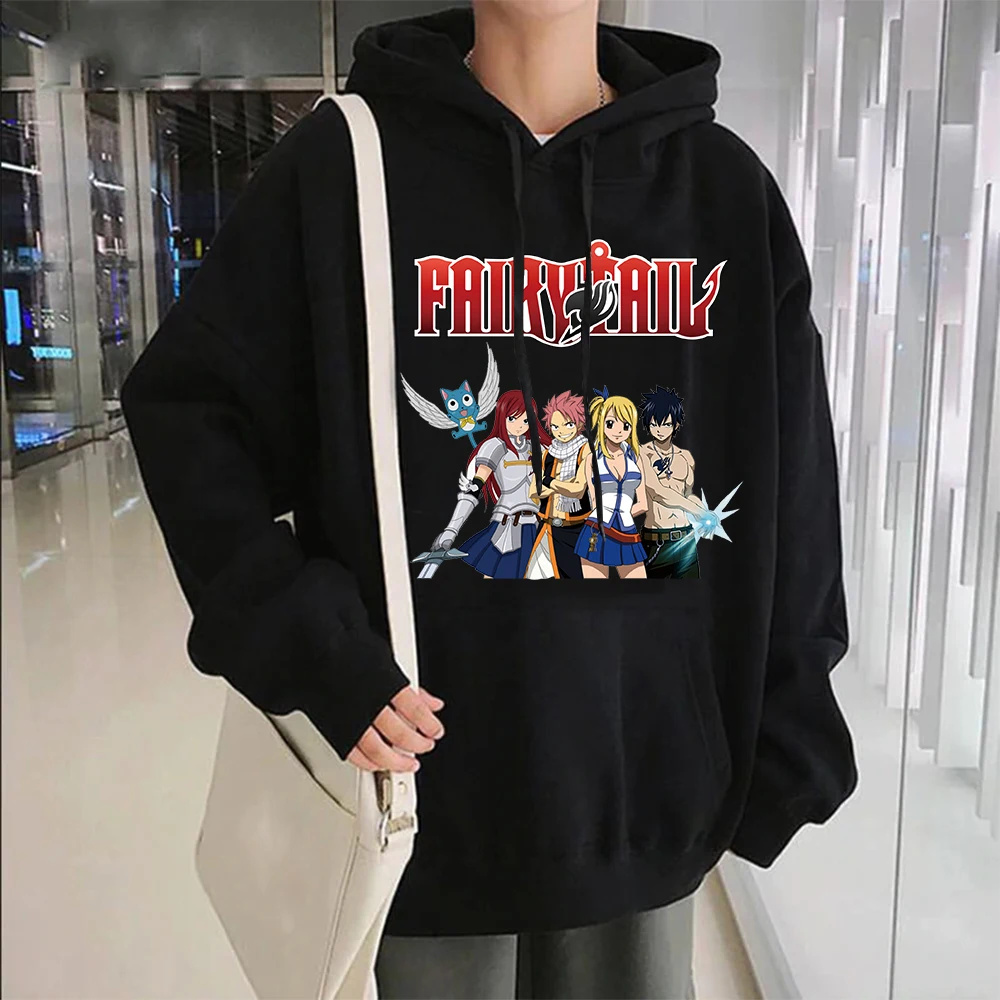 Fairy Tail Natisnjeni Lon Rokavi pulover s kapuco Anime Priložnostne Ženske/moški Majica Hip Hop Puloverju s Kapuco