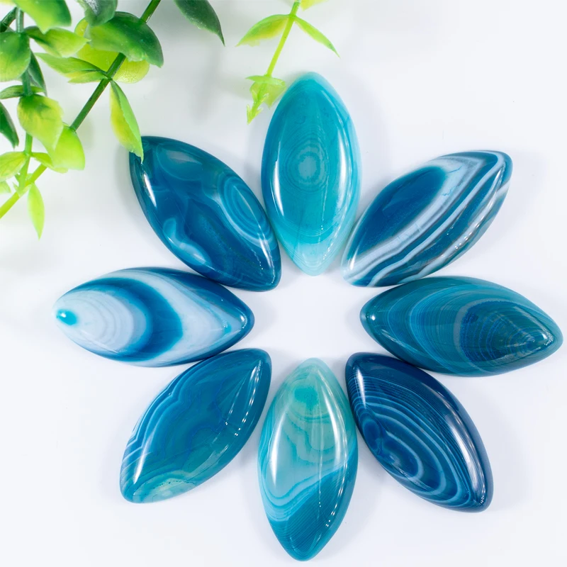 Fubaoying Chrysoprase Ovalne Agate Kroglice Modra Vijolična Prugasta Kamen Jades Čarobne Gumbe Za Nakit, Izdelava